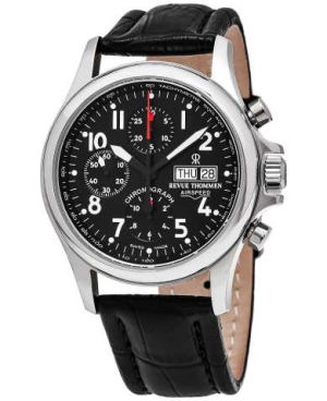 Revue Thommen Men's 17081.6537 Pilot Automatic Black Dial Watch