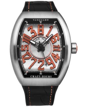 Franck Muller Men's 45CHTTBRORSIL Vanguard Crazy Hours Automatic Grey Dial Watch