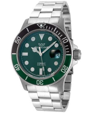 Glycine Men's GL1014 Combat Sub Quartz 42mm Green Dial Stainless Steel Watch
