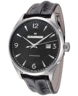 Hamilton Men's Jazzmaster Viewmatic H32755731 44mm Black Dial Leather Watch