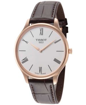 Tissot Men's T0634093601800 Tradition 5.5 39mm White Dial Leather Watch