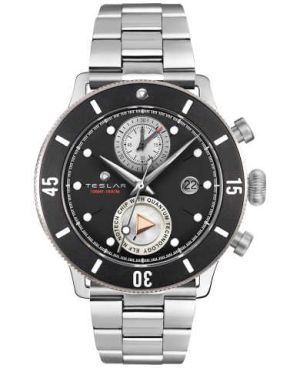 Teslar Men's TW-041 Re-Balance T-10 Quartz Black Dial Watch
