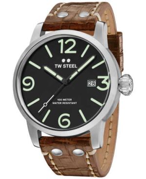 TW Steel Men's TWS-MS12 Maverick Quartz Black Dial Watch